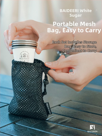 Комплект чаши от неръждаема стомана за къмпинг – компактни чаши за вино, чай и бира White Deer