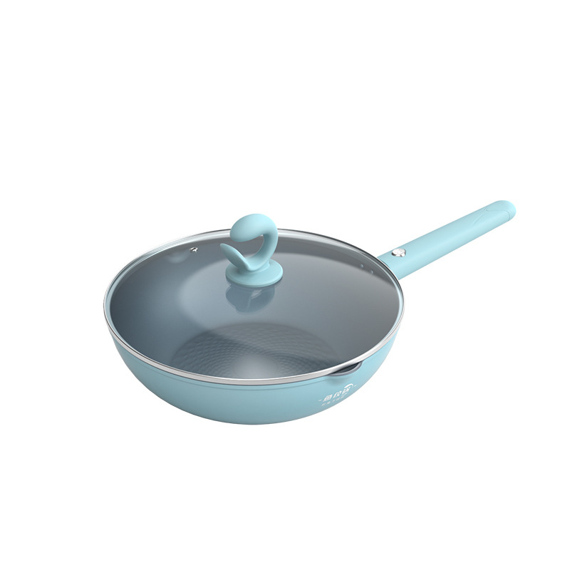 Zhang Xiaoquan wok s ribljim uzorkom, non-stick, aluminijska legura, model C31730300, stakleni poklop, kompatibilan sa svim štednjama