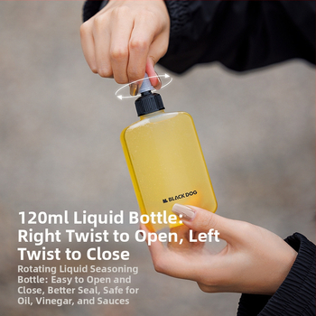 Комплект за подправки за открито: набор от кутия за подправки, бутилка за масло и чанта за съхранение – Black dog, подходящ за къмпинг, пикник и барбекю