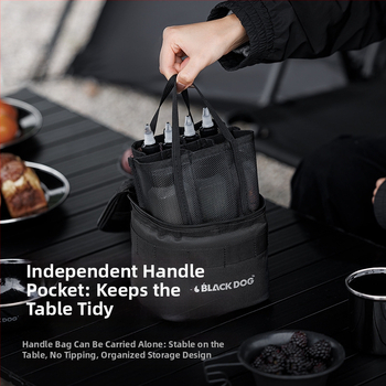 Комплект за подправки за открито: набор от кутия за подправки, бутилка за масло и чанта за съхранение – Black dog, подходящ за къмпинг, пикник и барбекю