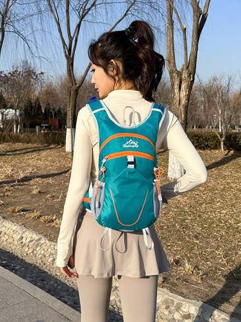 Лек походен ранец от найлон, водоустойчива материя, дишащи презрамки с въздушна подложка, унисекс, защита на гръбнака, подходящ за колоездене