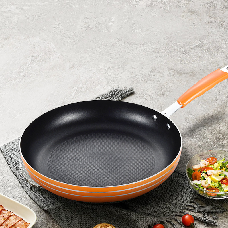 Wok tiganj od aluminijske legure, neprijanjajući premaz, dvostruko dno, baza od 201 nehrđajućeg čelika