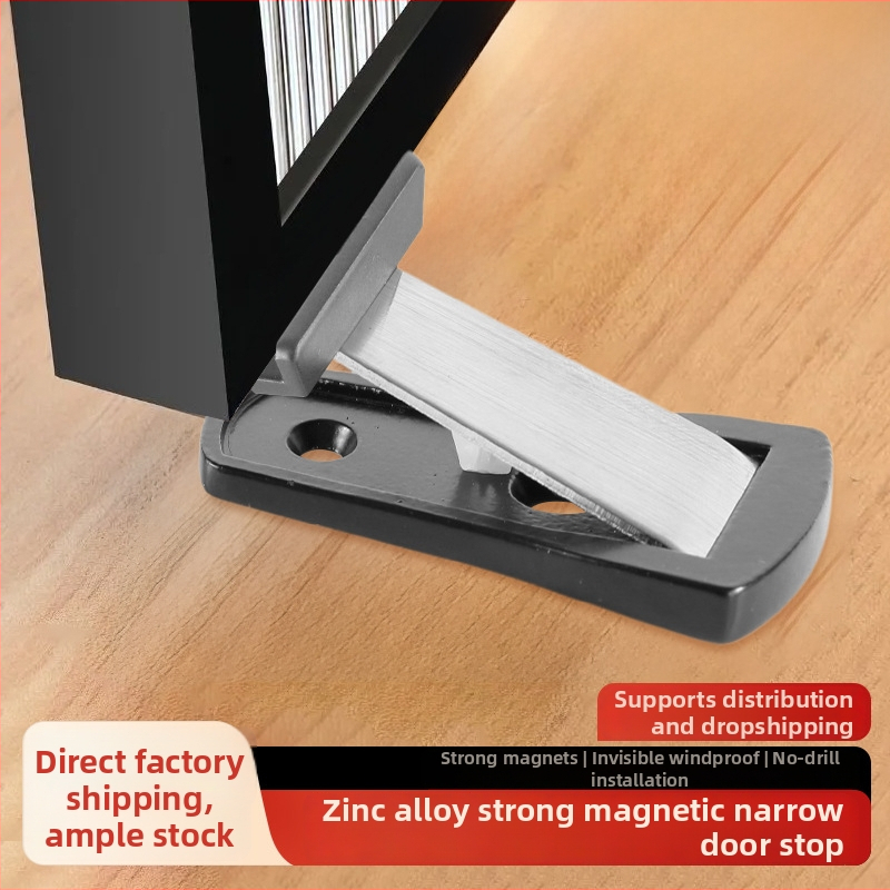 Very Narrow Door Suction – bez rupa podni magnetski zatvarač vrata za staklena vrata, cinkova zlitina, elektroplatiranje, skrivena konstrukcija, ručno upravljanje (CT-02)