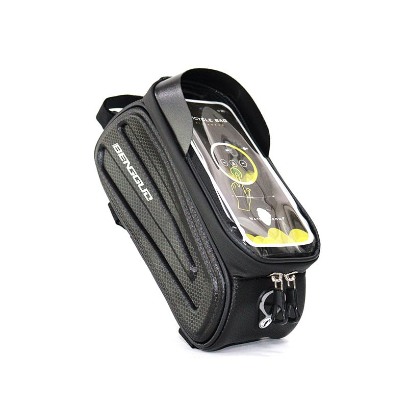 Jumping Fruit BG-0828 Torba za prednju cijev bicikla s čvrstim kućištem i prozorom osjetljivim na dodir, vodootporan pretinac za telefon