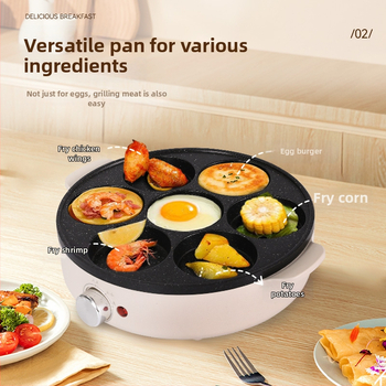 Panvica na omeletu so siedmimi otvormi – nepriľnavá, viacúčelová panvica pre domácu kuchyňu, vajcia a mini hamburgery