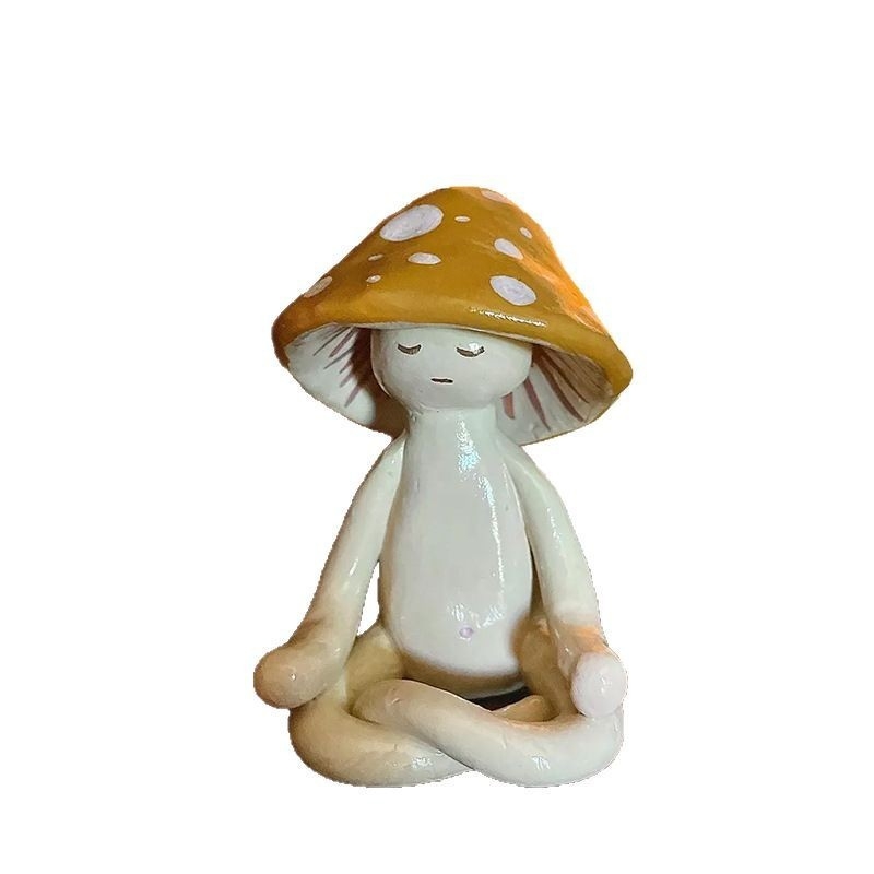Slatka stolna dekoracija s gljivom za meditaciju, karikatura stil od smole, Jianhong