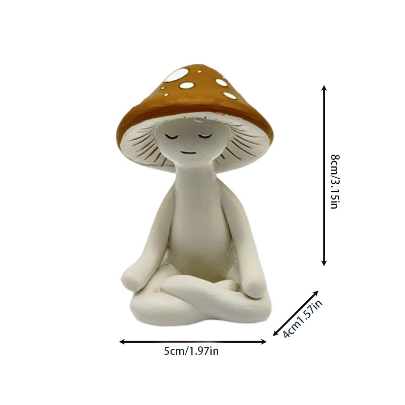 Slatka stolna dekoracija s gljivom za meditaciju, karikatura stil od smole, Jianhong