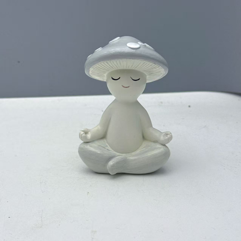 Slatka stolna dekoracija s gljivom za meditaciju, karikatura stil od smole, Jianhong