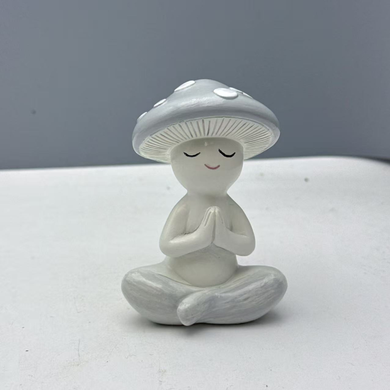 Slatka stolna dekoracija s gljivom za meditaciju, karikatura stil od smole, Jianhong