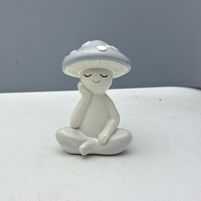 Slatka stolna dekoracija s gljivom za meditaciju, karikatura stil od smole, Jianhong