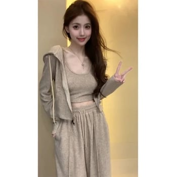 Ženski casual top set – poliester, dugi rukavi, regularni rukavi, ženski stil
