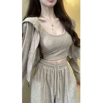 Ženski casual top set – poliester, dugi rukavi, regularni rukavi, ženski stil
