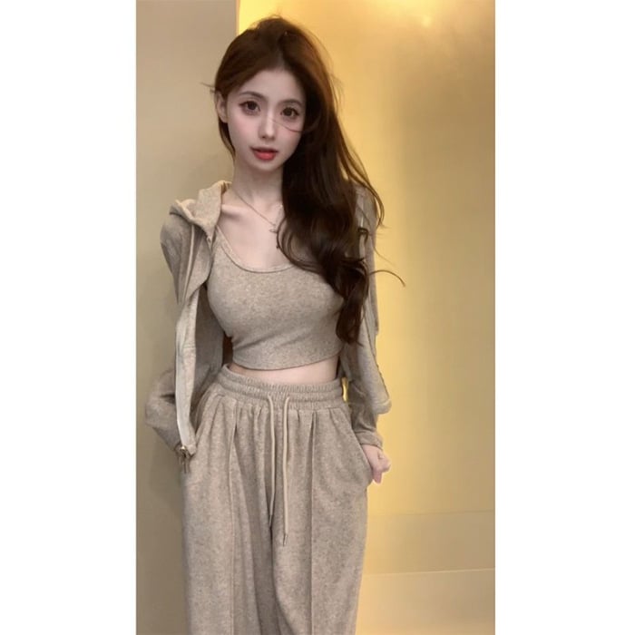 Ženski casual top set – poliester, dugi rukavi, regularni rukavi, ženski stil