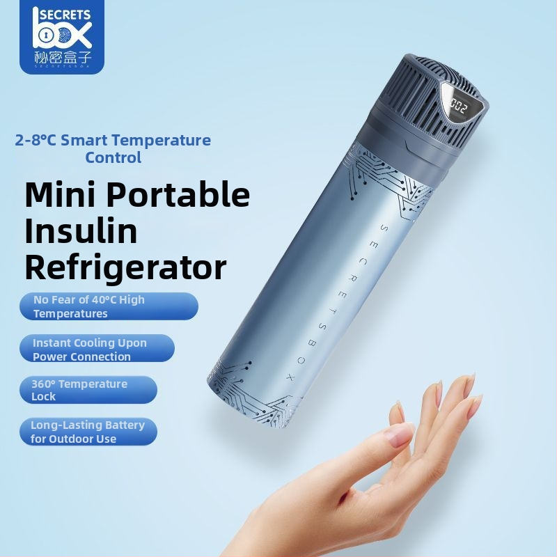 Chladič inzulínu s polovodičovým chladením – prenosný nabíjateľný mini chladič pre hormonálne lieky, objem 5 L, výkon 10 W, značka Mynew/Mainiu