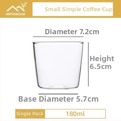 Kávová šálka z borosilikátového skla bez držadla, ľahká, vhodná na zmrazenie, tepelne odolná a vhodná na zohrievanie