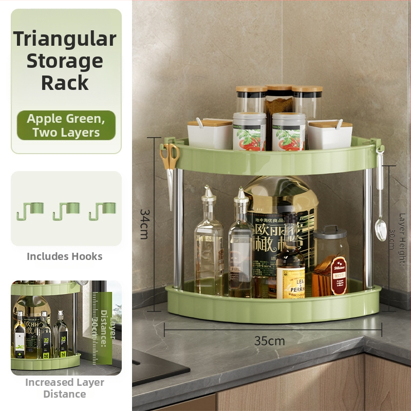 Raft bucătărie pentru condimente (Plastic; Montaj fără găuri; Stil modern minimalist; Așezare pe blat/podea; Raft pentru condimente)