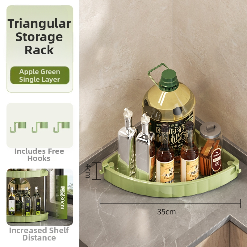 Raft bucătărie pentru condimente (Plastic; Montaj fără găuri; Stil modern minimalist; Așezare pe blat/podea; Raft pentru condimente)