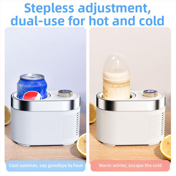Pohár na horúce a studené nápoje – mini prenositeľná, chladenie a zohrievanie, mechanický režim, model 03990, 12W, 5V/3A, napájanie zo zásuvky
