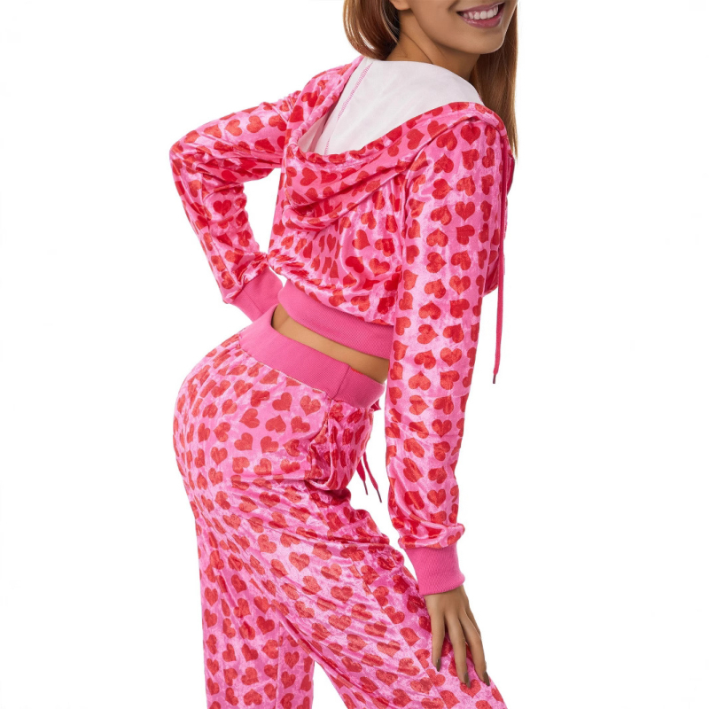 D9718: Ženski dvodijelni set s kapuljačom na zip i hlače s leopard uzorkom, 3D efekt, digitalni ispis, proljeće 2025, polyester 70–80%