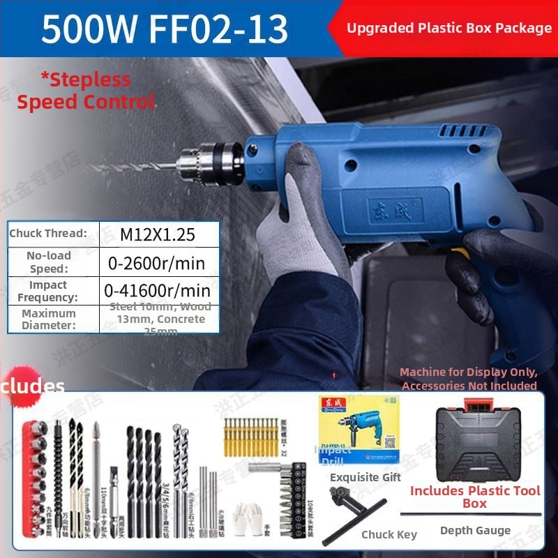 Ütvefúró kettős áramellátással, üvegfúrás, állítható fordulatszám, forgásirány nélkül