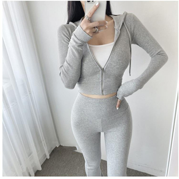 Jednobojni gornji komplet s dugim rukavima, seksi casual stil, ljeto 2025
