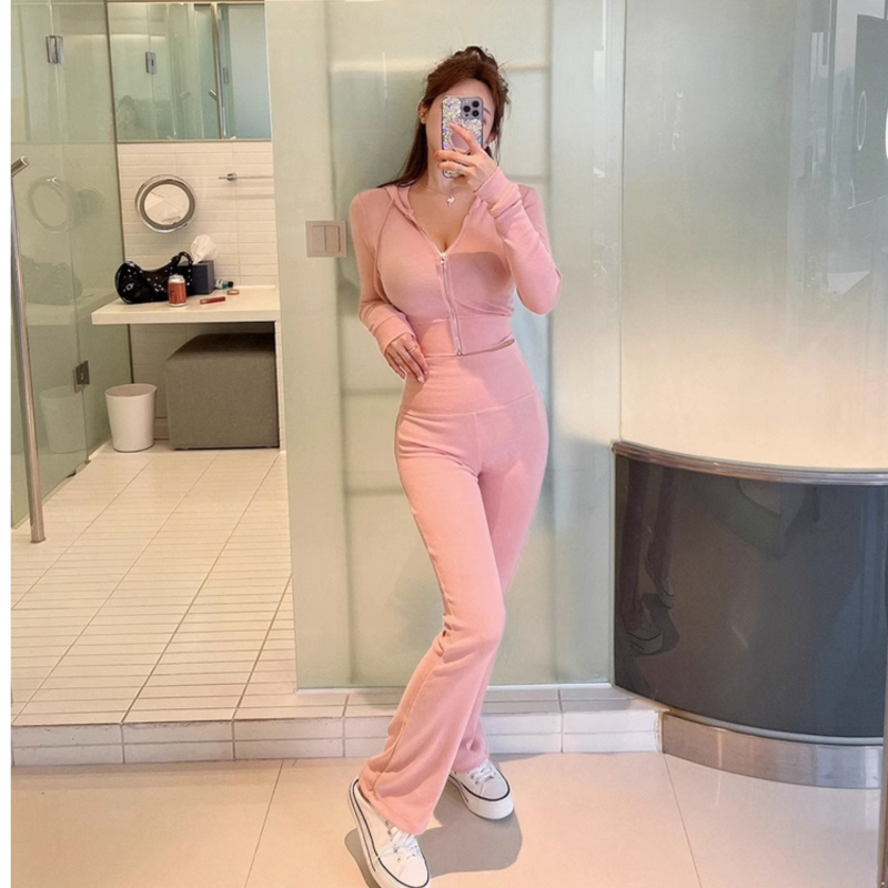 Jednobojni gornji komplet s dugim rukavima, seksi casual stil, ljeto 2025