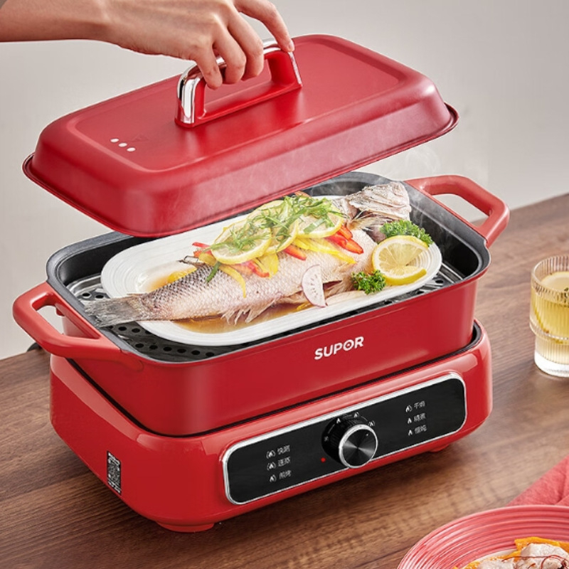 Supor električna posuda za kuhanje, 6 L, nehrđajući premaz, višenamjenska, podijeljeni dizajn, 1500 W, ručna kontrola temperature – H3423FK863A