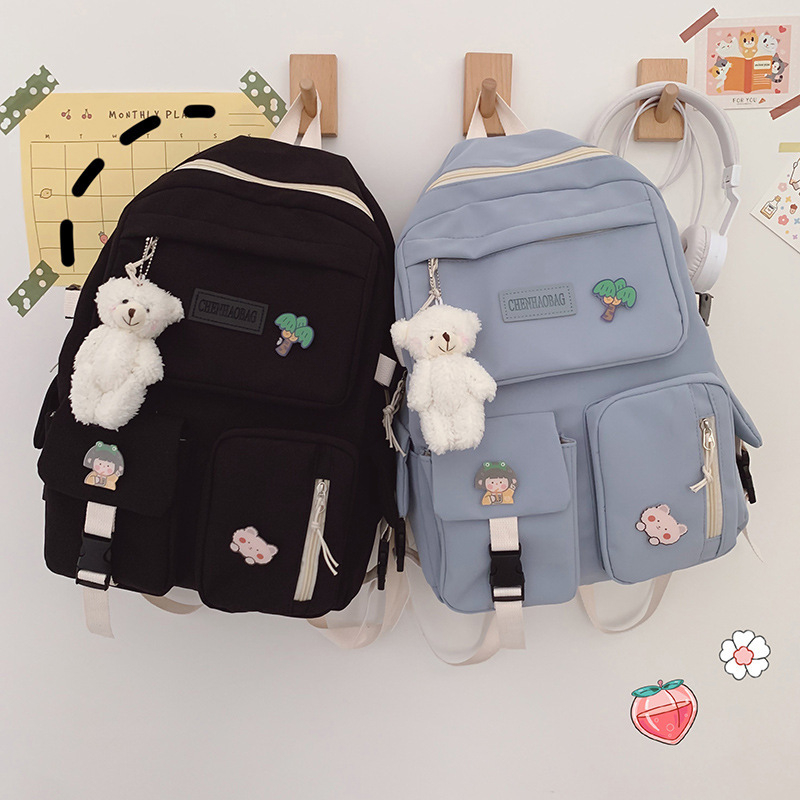 Unisex školski ranac u korejskom stilu, Harajuku inspiriran, veliki kapacitet 36–55L, najlon, prozračan, naramenice s zračnim jastučićima