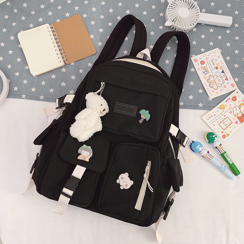 Unisex školski ranac u korejskom stilu, Harajuku inspiriran, veliki kapacitet 36–55L, najlon, prozračan, naramenice s zračnim jastučićima