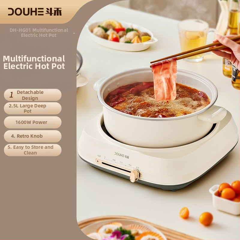 Douhe višenamjenski električni lonac za hot pot s podijeljenim dizajnom, velik kapacitet, sve u jednom