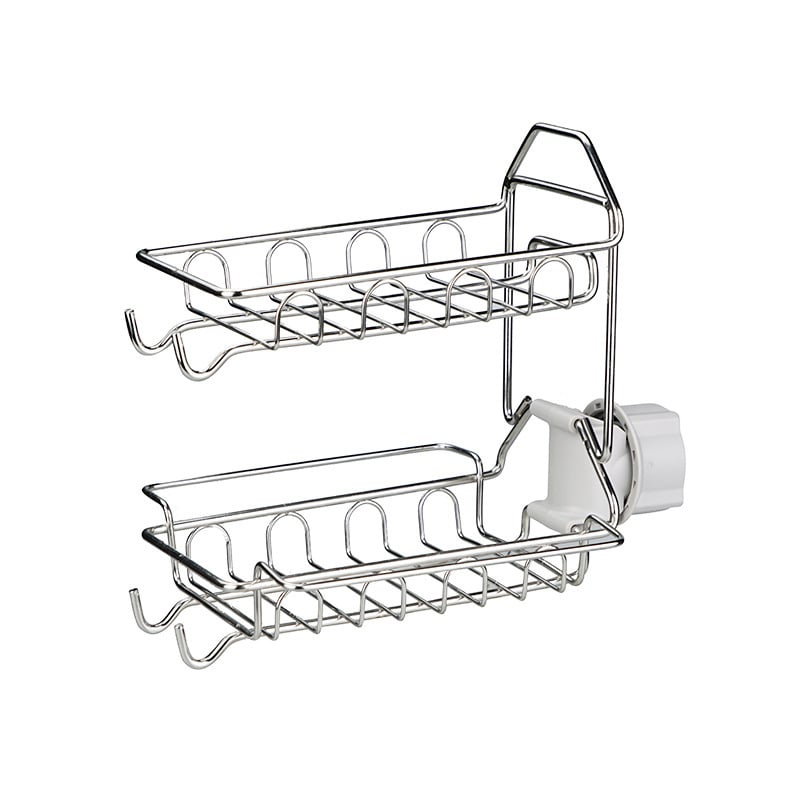 Кухненски рафт за мивка – монтаж без пробиване, стенен, мултифункционален, неръждаема стомана 201, модерен стил