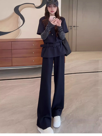 Dva dijela od pamuka: gornji dio s dugim rukavima i dugačke hlače – elegantan gradski stil, jesen 2025