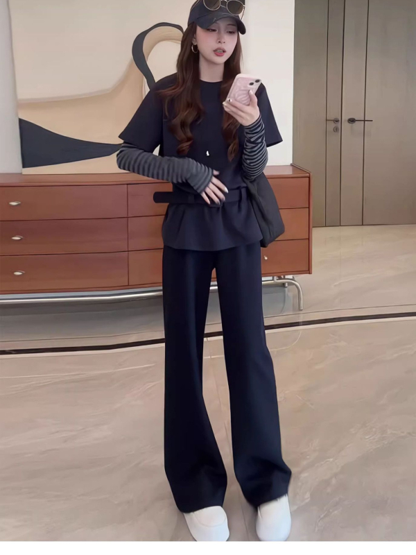 Dva dijela od pamuka: gornji dio s dugim rukavima i dugačke hlače – elegantan gradski stil, jesen 2025