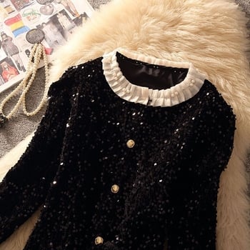 Ženski kostim s suknjom – Mercerizirani poliester-elastan, kratka suknja, dugi rukavi s princepskim krojem, 2025 ljeto