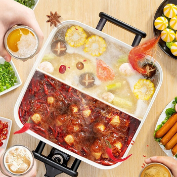 Midea električna posuda s više funkcija – nehrđajući čelik, 1200–1500W, mehaničko upravljanje, funkcije: prženje, dinstanje, kuhanje i hot pot