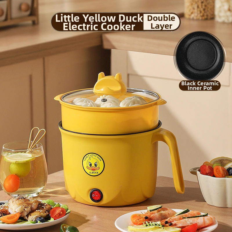 Elektrická viacúčelová varná nádoba pre domáce použitie - kompaktná nádoba na rezance pre 1 osobu, objem do 2 l, vnútorný proti prilepeniu, ovládanie tlačidlami, čistenie v jednom, Killer Bear