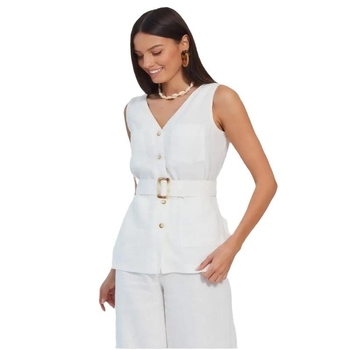 Set hlača i bezrukavni prsluk s patchworkom od pamuk-lin, Ramie 90-95%, ljeto 2024, ženski slobodno vrijeme