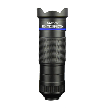 36x monokularni telefoto objektiv za mobitel – HD, podesiva ostrost, vanjski set kamere; 10x povećanje, vidno polje 8.8°, promjer zjenice 7.7 mm, razmak zjenice 2.4 mm