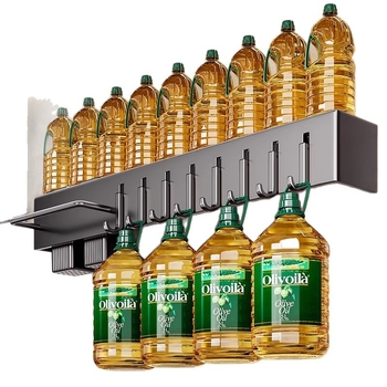 Кухненски стенен рафт с държач за чинии и ножове, мултифункционален, от въглеродна стомана, без пробиване, държач за клечки, дренажна поставка