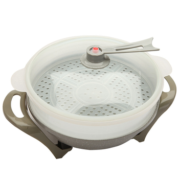 Πολυλειτουργική ηλεκτρική κατσαρόλα σε κορεάτικο στιλ, αντικολλητική επιφάνεια, καπάκι κενού, 1500W, 220V