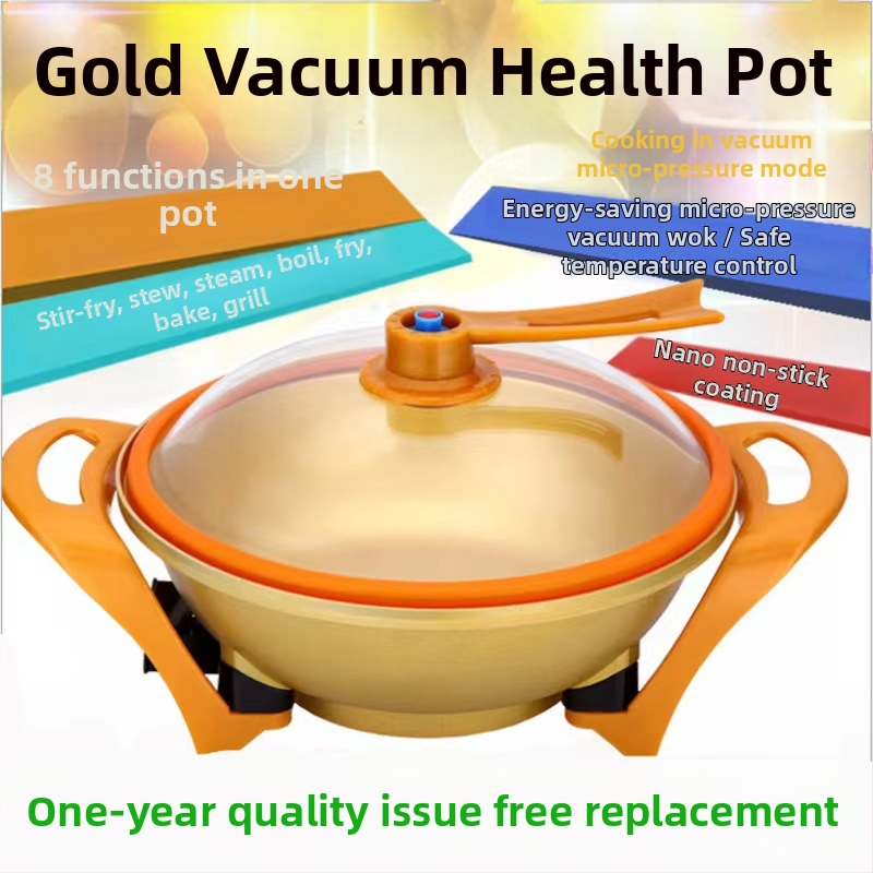 Viacúčelový elektrický hrniec s kórejským štýlom, nepriľnavý povrch, vákuové veko, 1500 W, 220 V