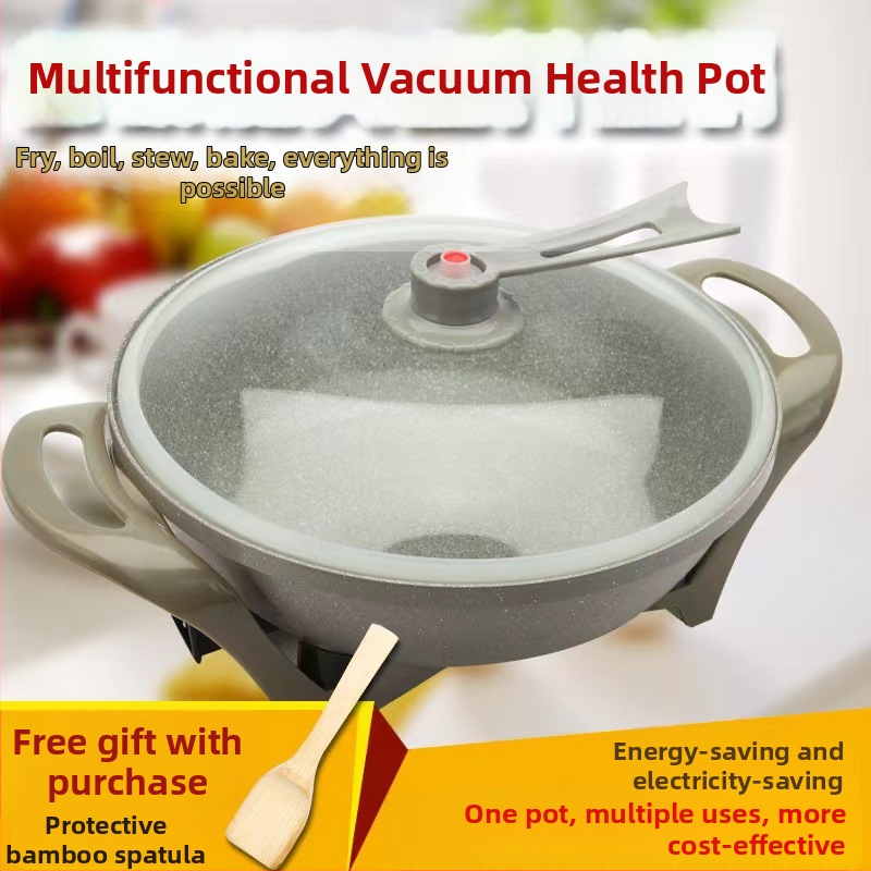 Viacúčelový elektrický hrniec s kórejským štýlom, nepriľnavý povrch, vákuové veko, 1500 W, 220 V