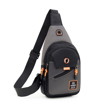 Férfi mellkas táska - városi egyszerű stílus, Oxford anyag, vízálló, betűs mintázat, poliészter bélés