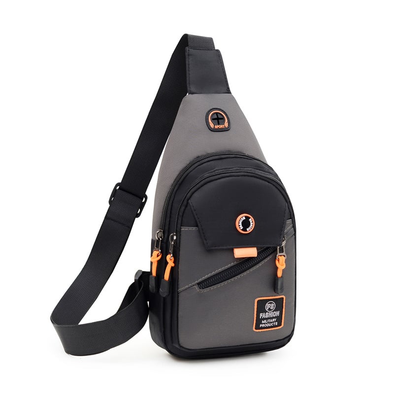 Férfi mellkas táska - városi egyszerű stílus, Oxford anyag, vízálló, betűs mintázat, poliészter bélés