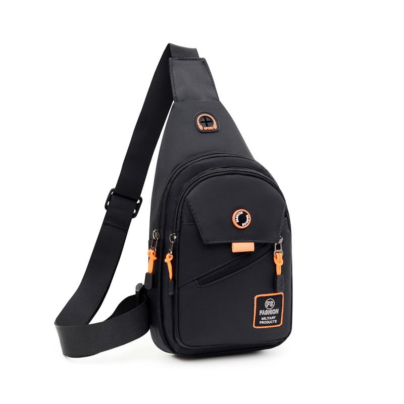 Férfi mellkas táska - városi egyszerű stílus, Oxford anyag, vízálló, betűs mintázat, poliészter bélés