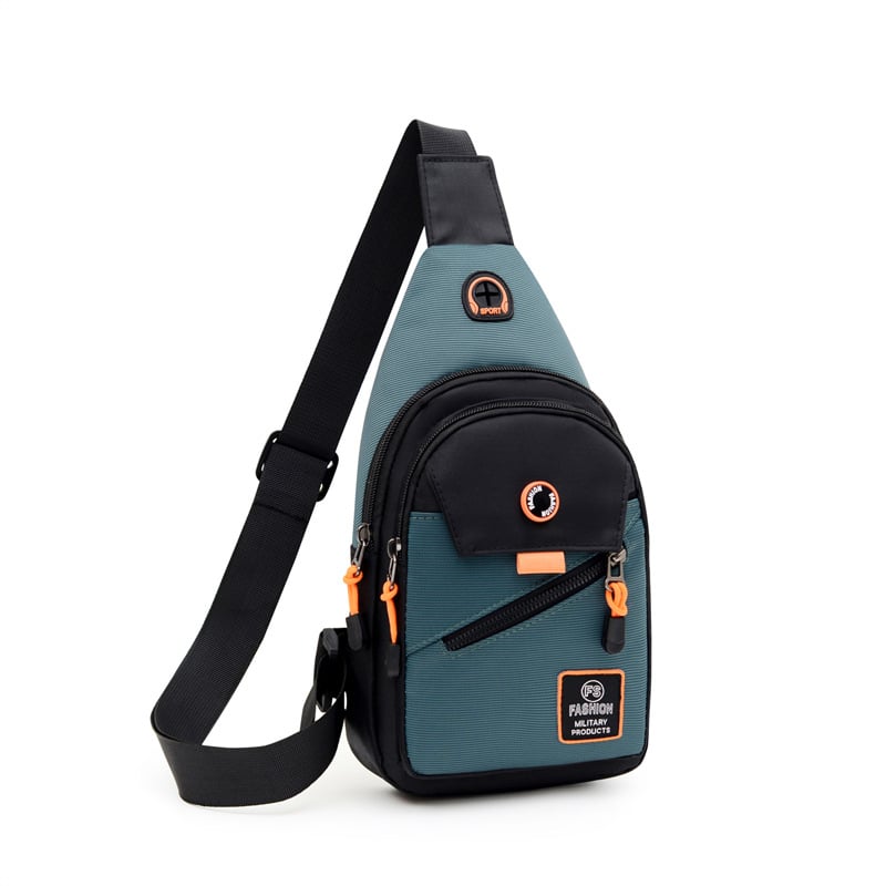 Férfi mellkas táska - városi egyszerű stílus, Oxford anyag, vízálló, betűs mintázat, poliészter bélés