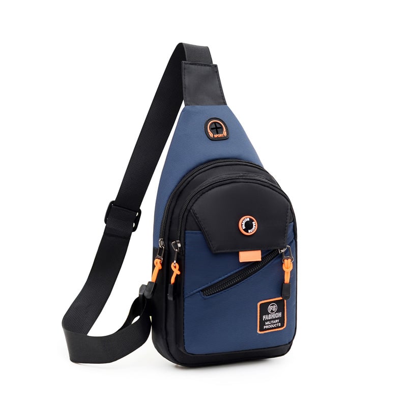 Férfi mellkas táska - városi egyszerű stílus, Oxford anyag, vízálló, betűs mintázat, poliészter bélés