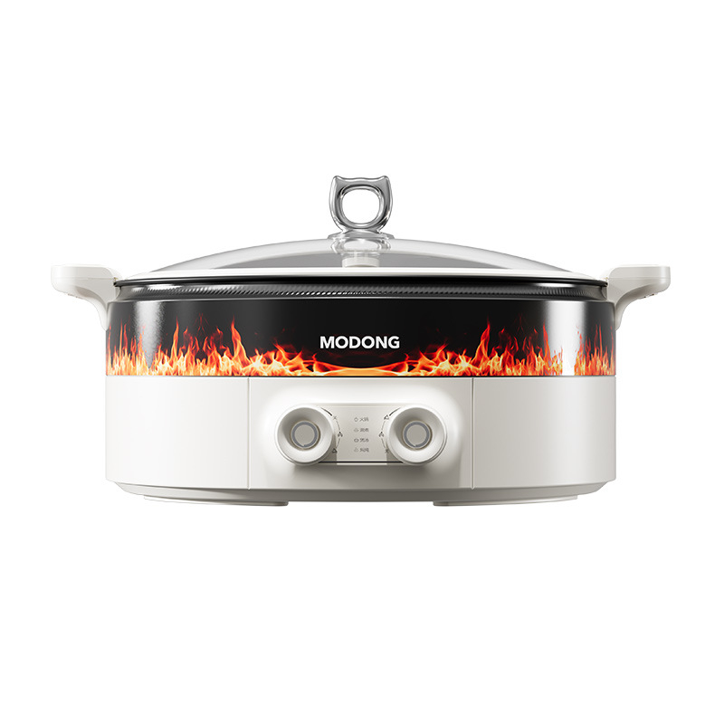 Električna posuda za hot pot, 8 L kapaciteta, 1500 W, za 5–6 osoba, dubina unutarnjeg spremnika 7 cm, funkcija sprječavanja suhog kuhanja