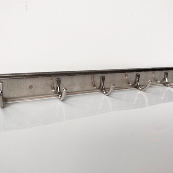 Неръждаема стомана стенна закачалка с три реда за кухня и баня — за кърпи и палта, капацитет 5–10 кг