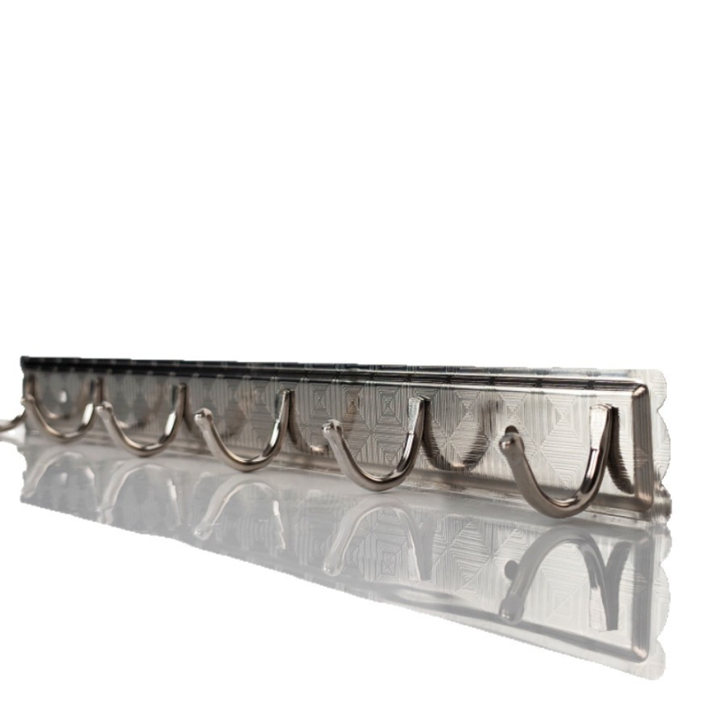 Неръждаема стомана стенна закачалка с три реда за кухня и баня — за кърпи и палта, капацитет 5–10 кг